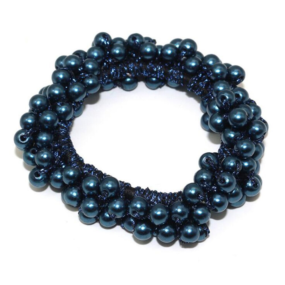 Women Girls Colorful All Pearls Elastic Hair Bands Sweet Hair Ornament Headband Scrunchie Hair Accessories