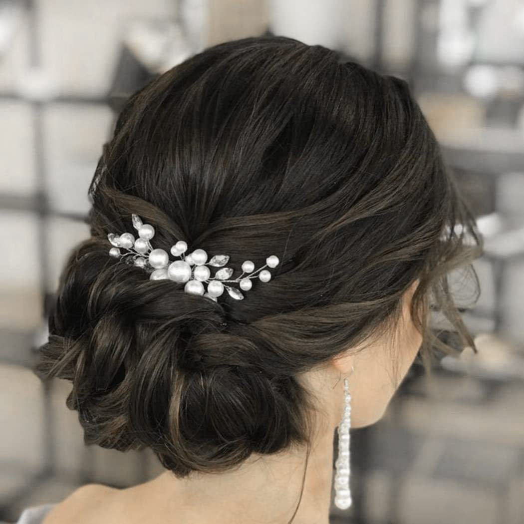 Peineta de aleación de perlas para boda, joyería para niñas, horquilla hecha a mano, Tiaras nupciales, accesorio para el cabello de boda, de joyería