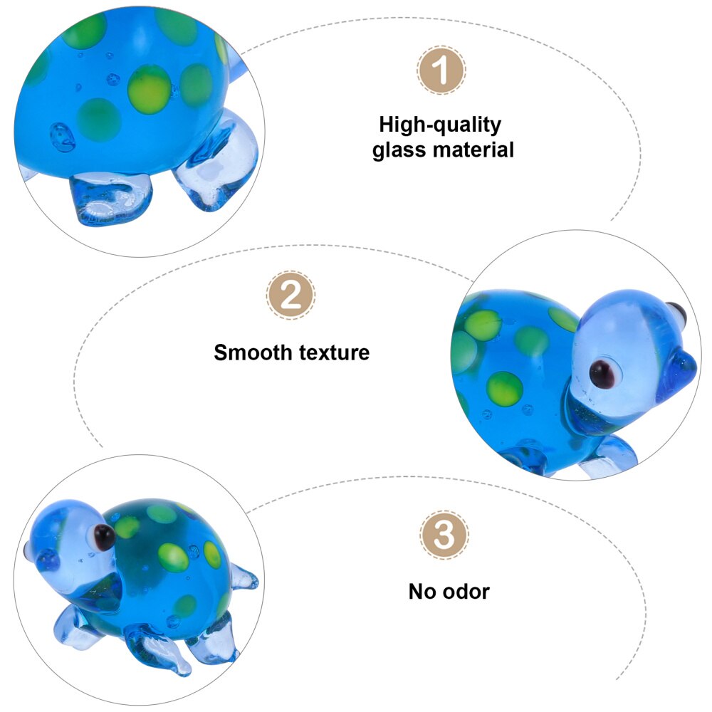 1pc Micro Decor Stylish Adorable Pretty Mini Sea Turtle Glass Turtle Mini Turtle for Home