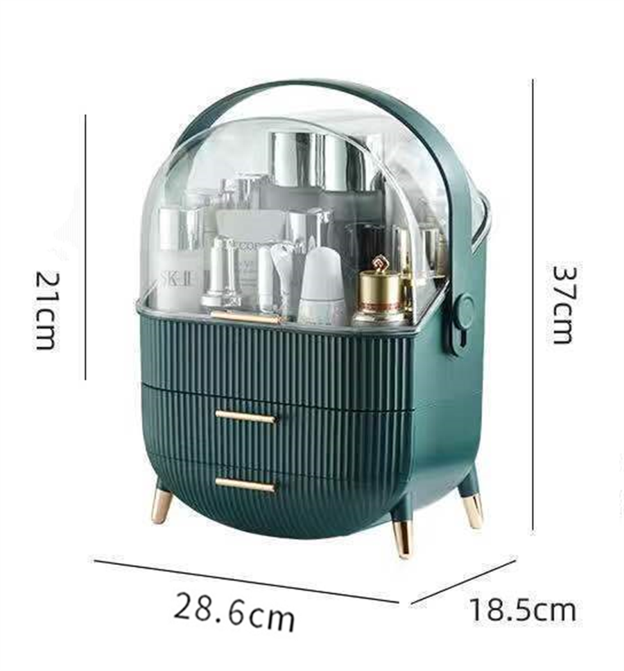 Large Novel Make Up Drawer Organizer Women Makeup Boxes Cosmetics Storage Box Female Jewelry Case Desktop Dresser Tidy Organizer: 1314-Blue