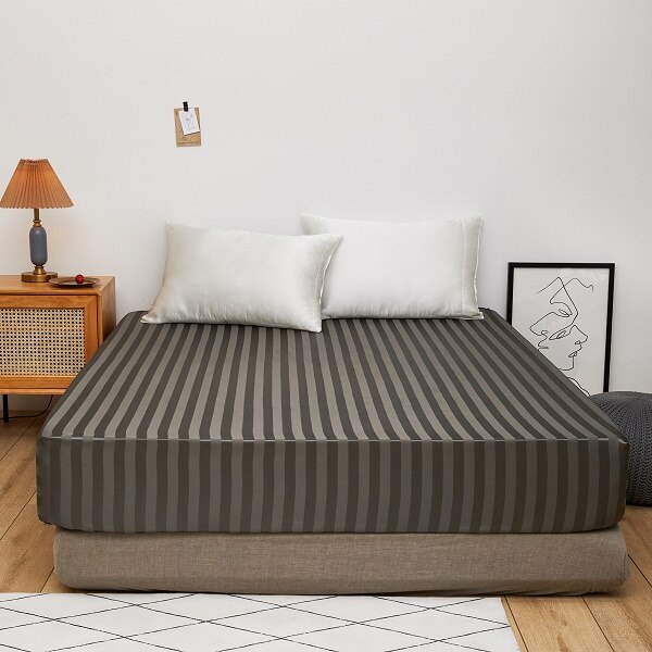 Hoeslaken 100% Natuurlijke Moerbei Zijde Elastische Band 1Pc Laken Luxe Effen Kleur Dubbele Queen Size Echte Zijde matrashoes: Dark Grey / 2pcs pillowcase