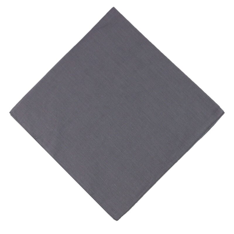 100% Cotton Soild Plain Black White Navy Blue Red Color Bandanas For WomensMens Multi Colour Style Wristband: Gray