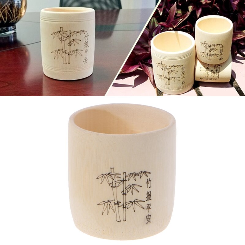 Taza de madera de bambú para beber café, té, cerveza, leche, vino, vaso