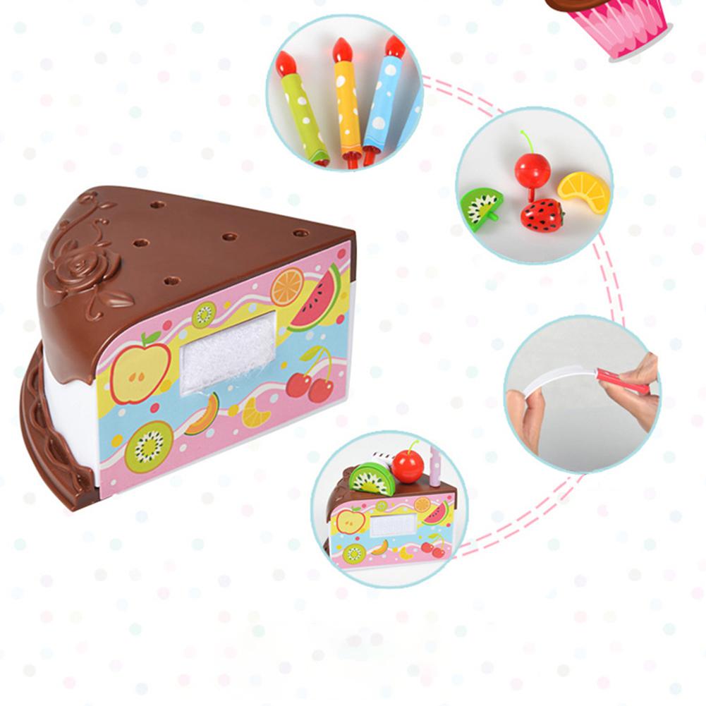 37 stks/sets Grappig Speelgoed Verjaardagstaart DIY Model Kinderen Kids Vroege Educatief Pretend Play Keuken Eten Plastic Speelgoed