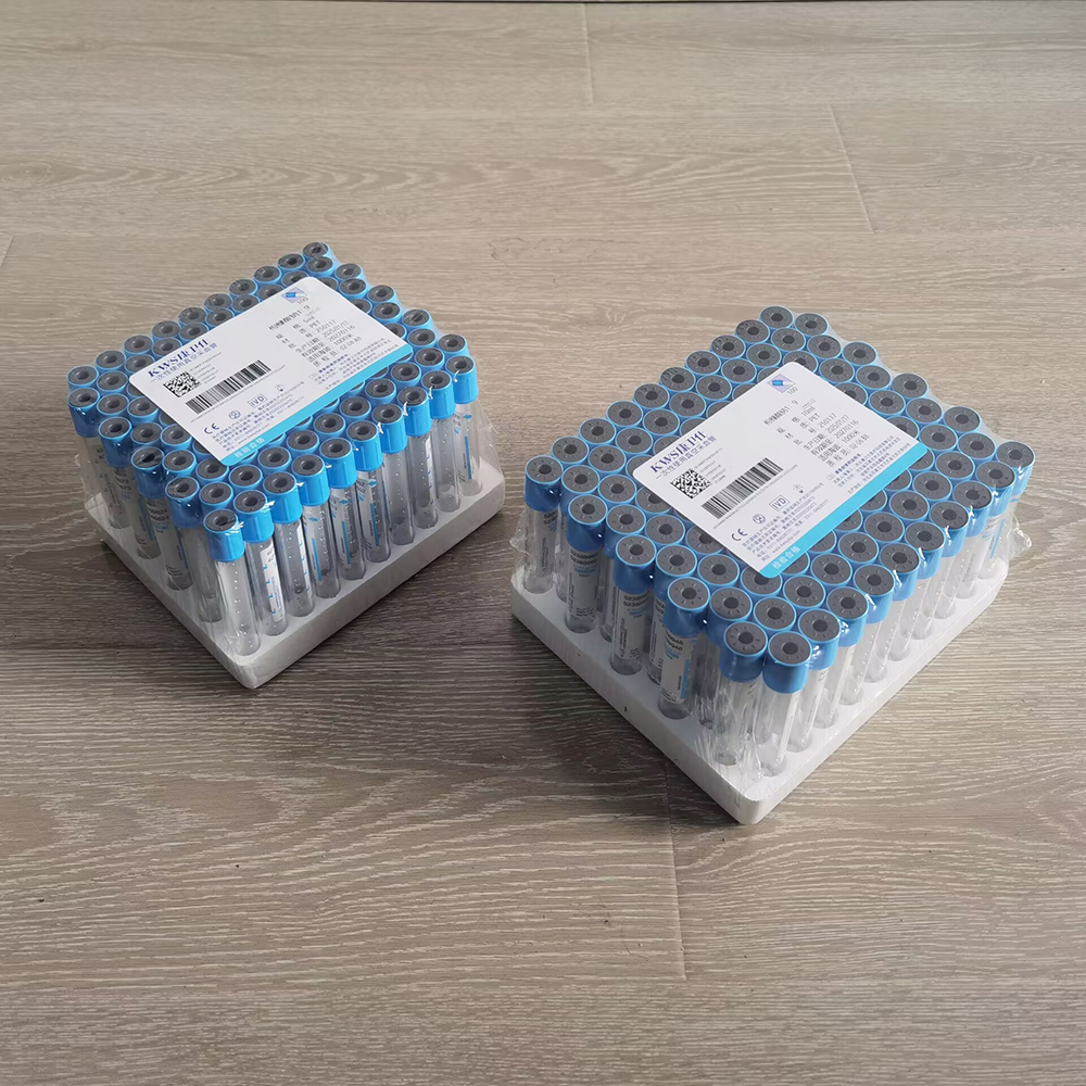 100Pc Blood collection coagulation sodium citrate plastic tube sterile negative pressure vacuum blue cap anticoagulant tube