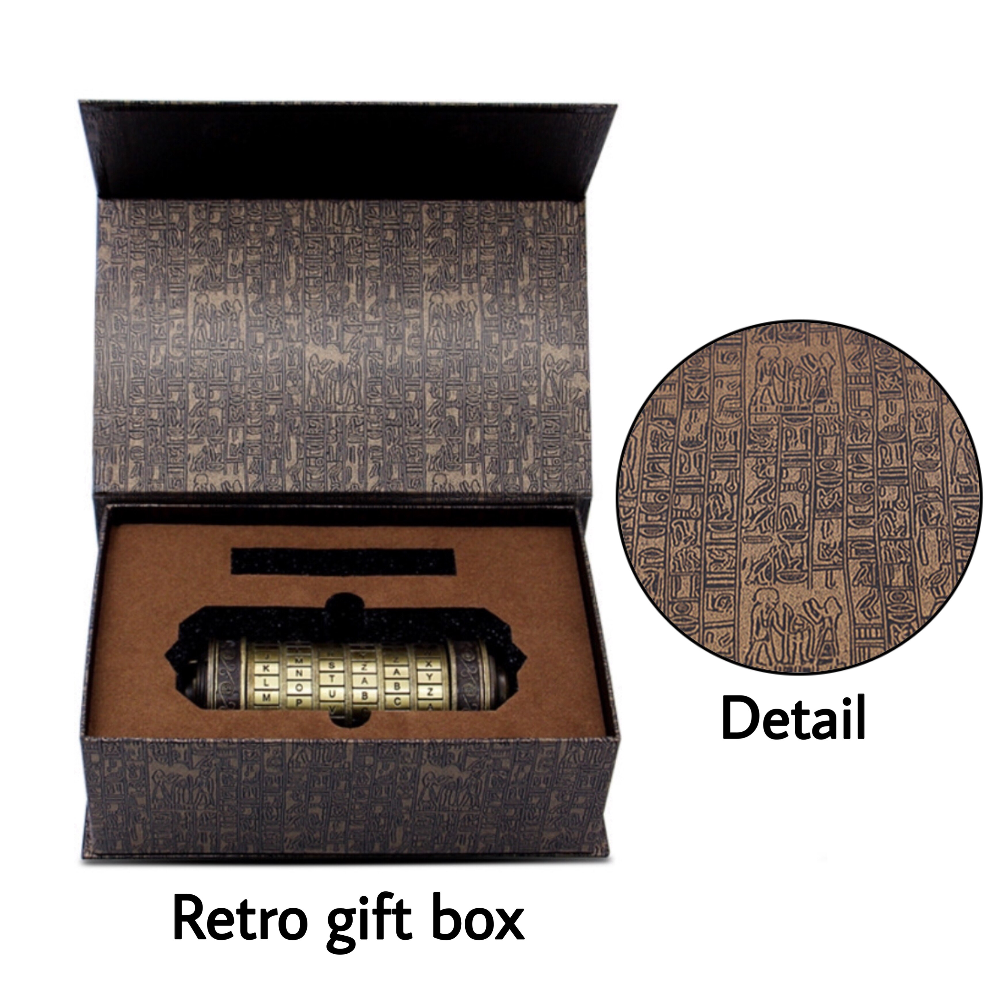 Leonardo da vinci kode legetøj metal kryptex låse bryllup valentinsdag brev adgangskode flugtkammer rekvisitter