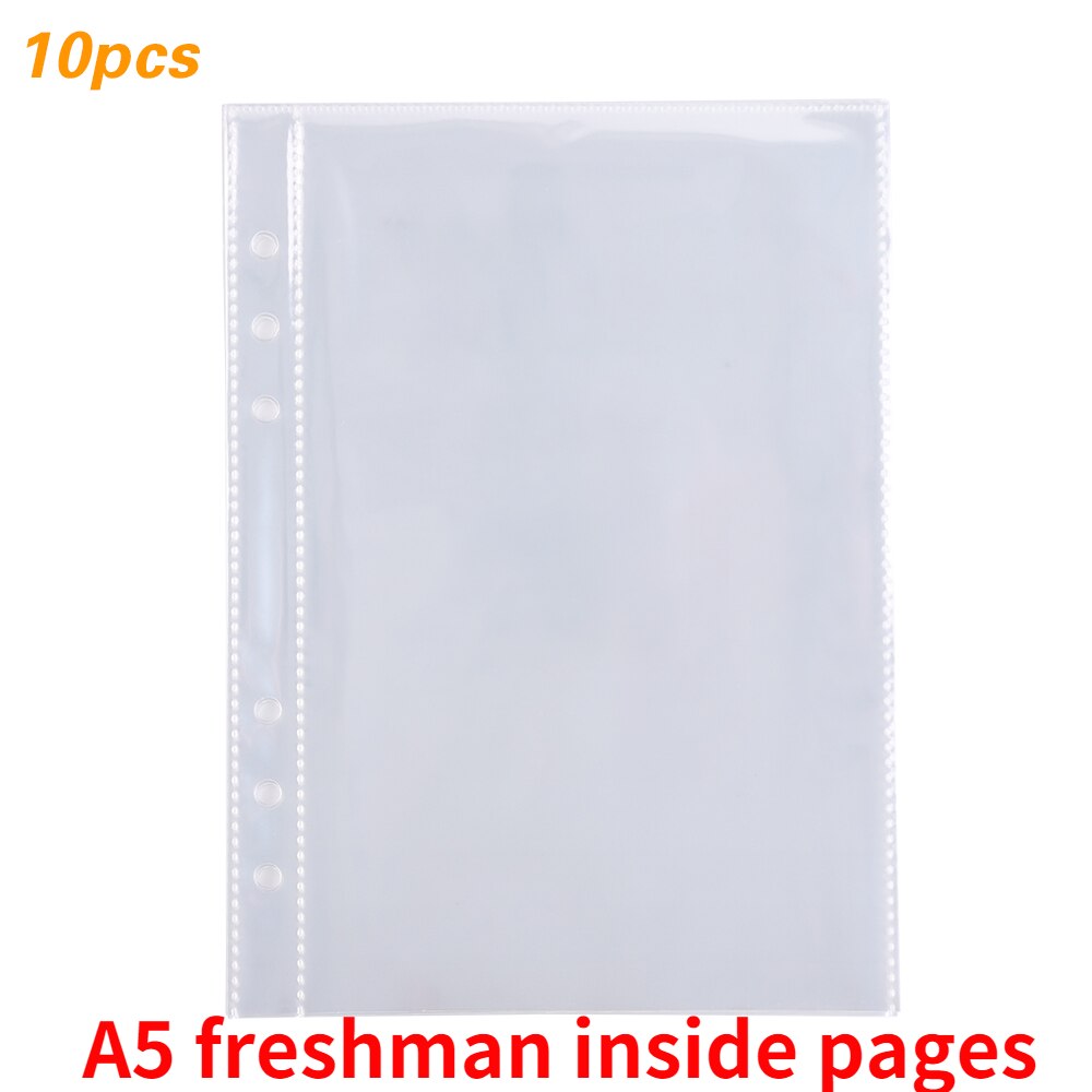 Coloffice PP Matte Transparent A4 B5 A5 Holes Loose-Leaf Notebook Case Inner Page Notebook Shell Office School Supplies: A-10pcs inside pages