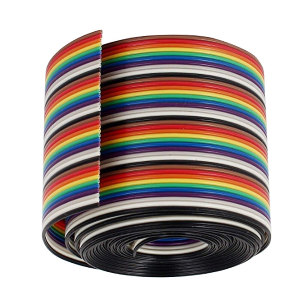 Câble ruban arc-en-ciel de couleur plate, 1M, 40 broches, de