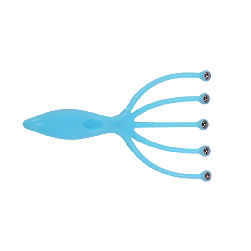 Nine Claw Head Massager Five Claw Soul Extractor Ball Dredge Meridians Scratch Scalp Relax Decompression Artifact Health Care: Five claw blue