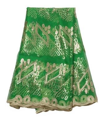 Artesanías y costura baratas-tela africana de encaje Bordado geométrico de 125 cm de ancho para ocasiones especiales vendidas por el C barato de 5 yardas: Green