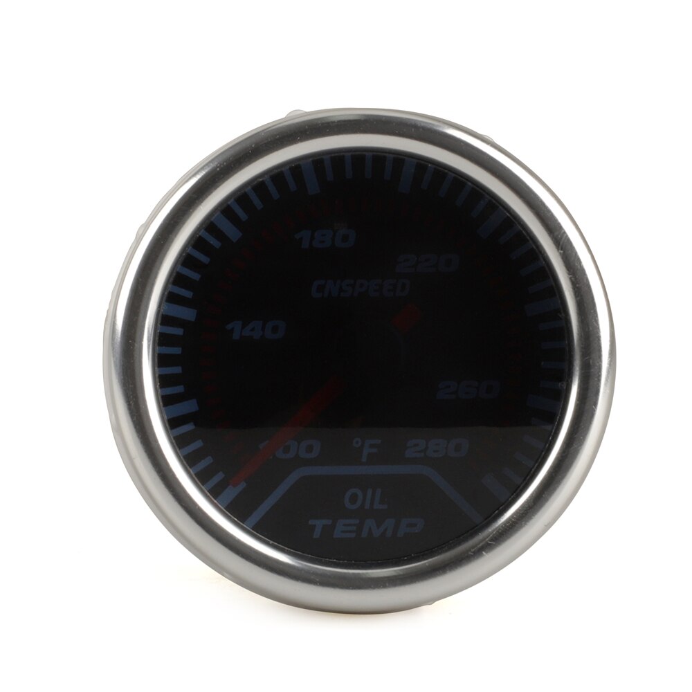 Oil temp gauge 2"(52mm) Smoke len 100-280 F degree pointer Oil temp gauge Fahrenheit Car meter with sensor YC101229-F