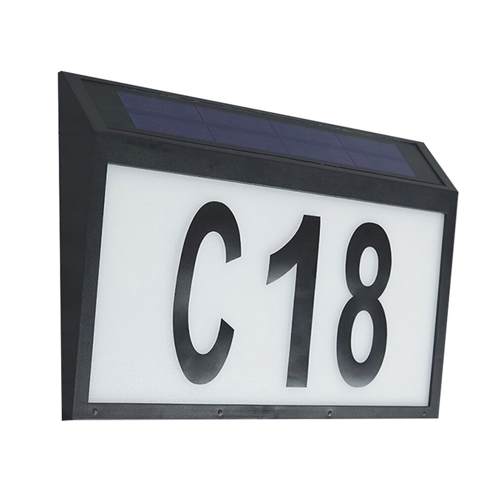 House Numbers Solar Powered Light Address Sign LED Solar Lamp Outdoor Waterproof Plaque Lighting for Home Yard Street