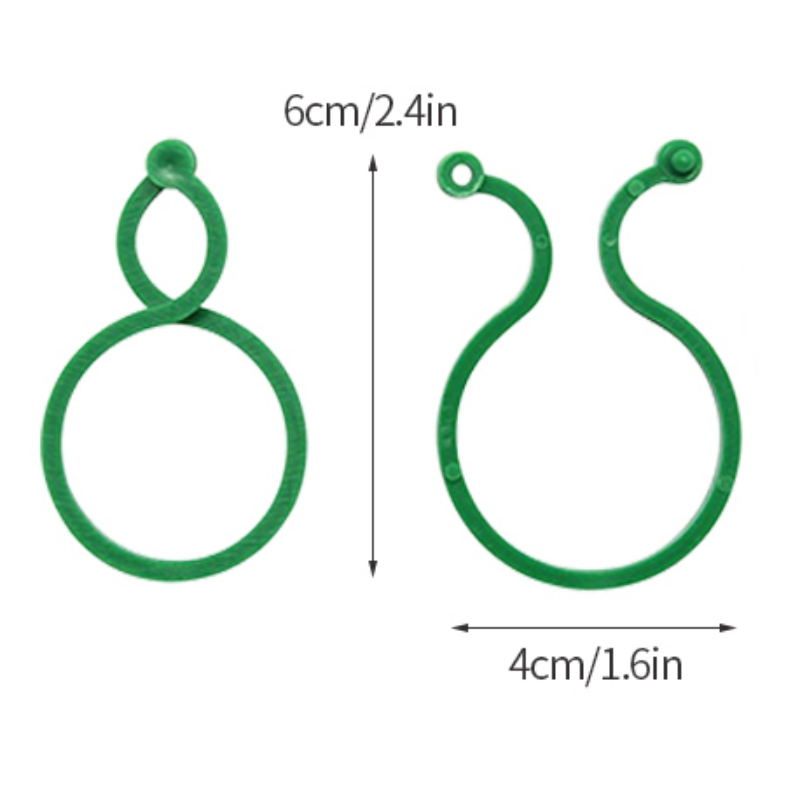 Plastic Garden Vine Strapping Clips, Tie Plant Bundled, Suporte do anel de fivela, Plantas de tomate, Ferramenta de suporte, 50 pcs, 100pcs: Prateado