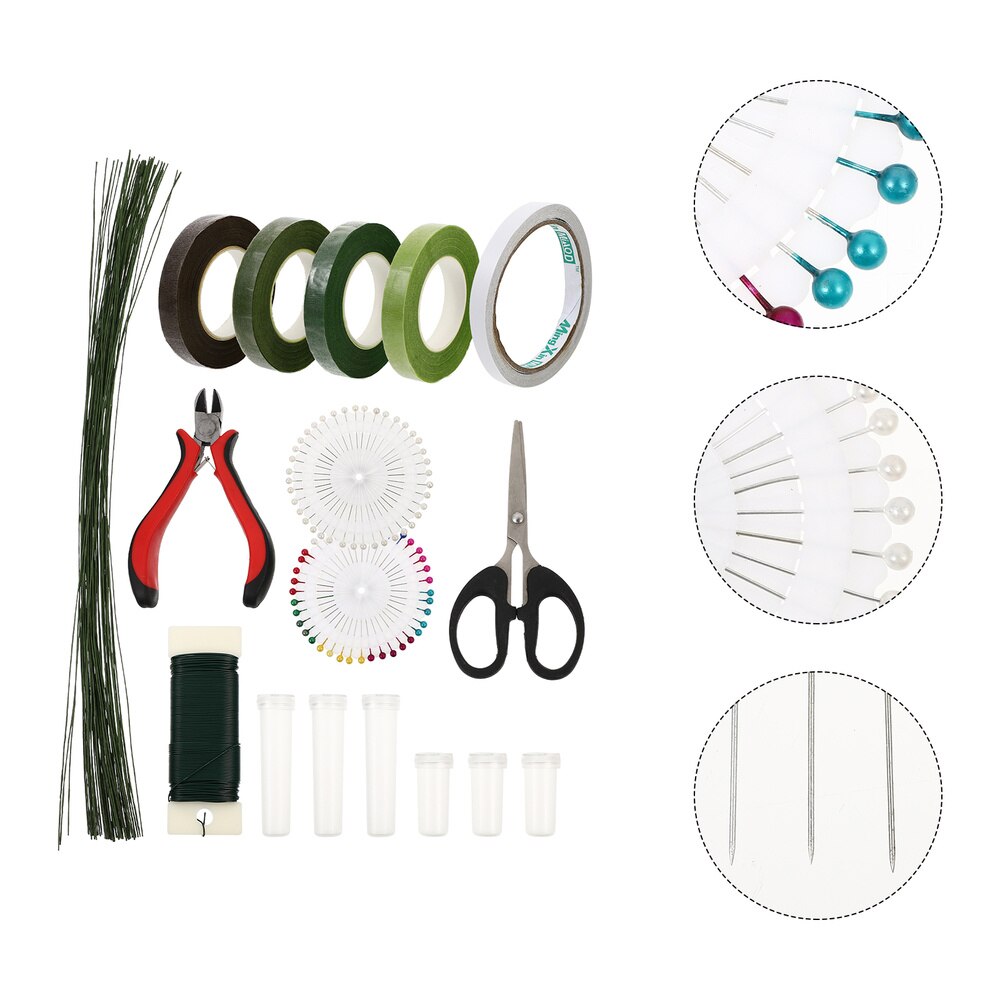 1 Set Flower Arrangement Tool Kit Floral Tape Stem Wrap Wire and Wire Cutter