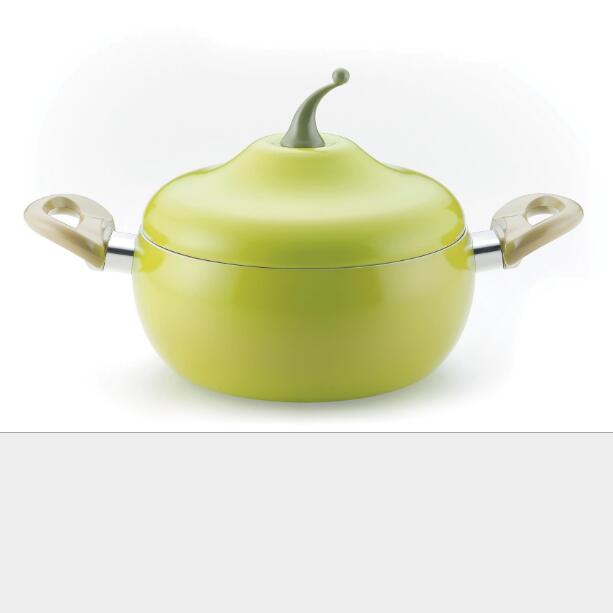 20Cm Keuken Soeppan Fruit Pan Non-stick Aluminium Saus Pan Boiler Tomaat Vorm Geen Dampen Huishoudelijke Koken gereedschap Keukengerei: LIgat green