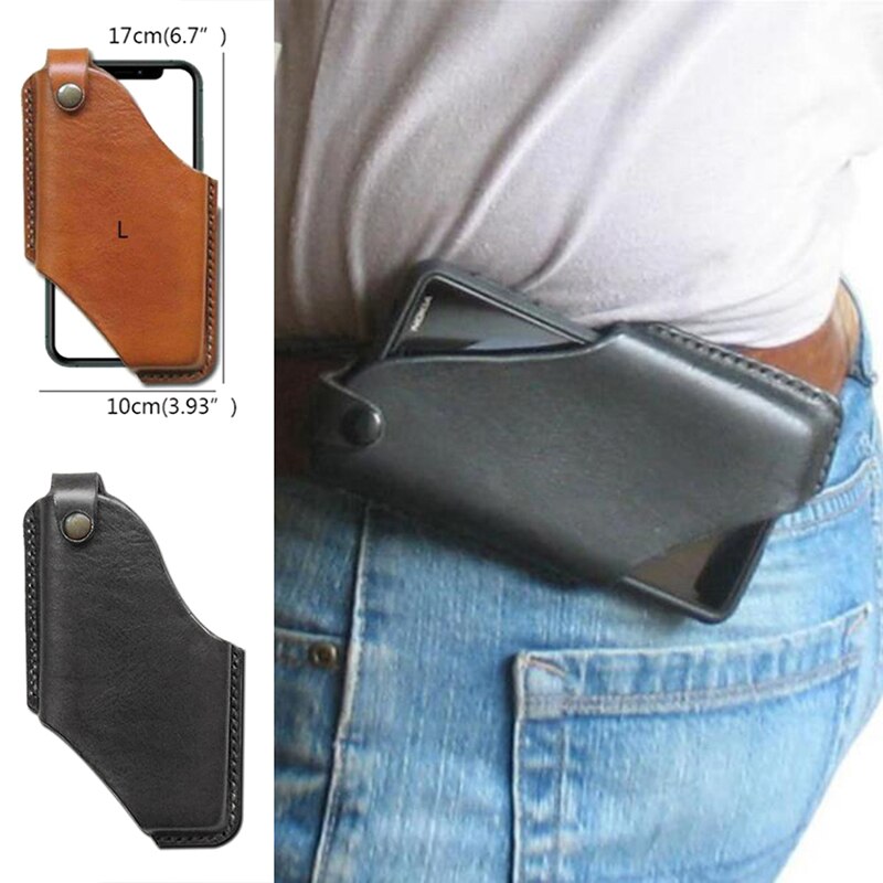 1pc PU Waist Bag Cellphone Loop Holster Case Belt Waist Bag Props Leather Purse For Phone Wallet