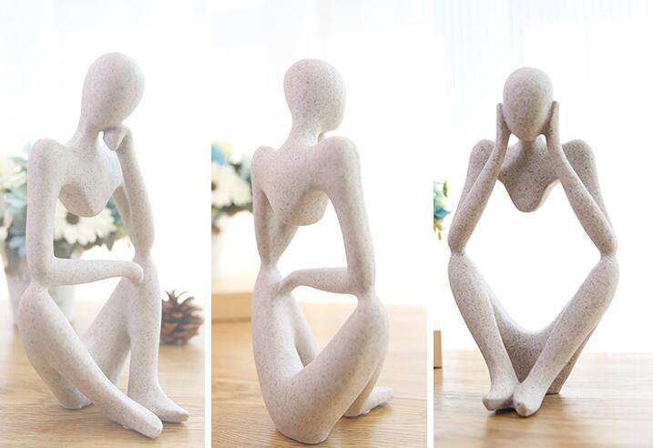[MGT] Abstract Character Decoration North European Home Ornament Drawing Room Office Sandstone Decor statue Sculpture