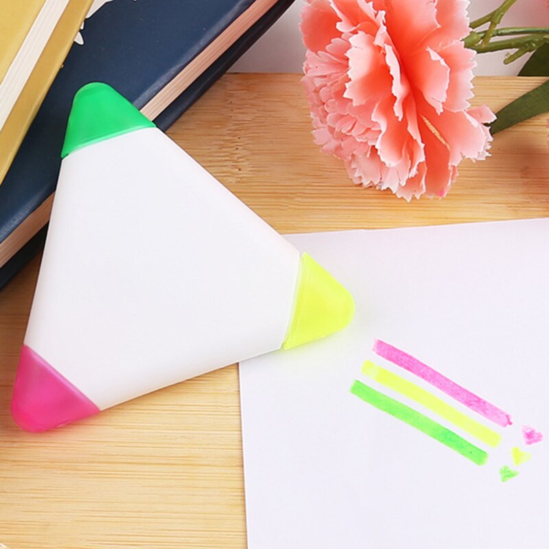 Highligter Markers Triangle Polygon Highlighters Pen Japanese Stationery Multicolor Marke Pen School 1pc