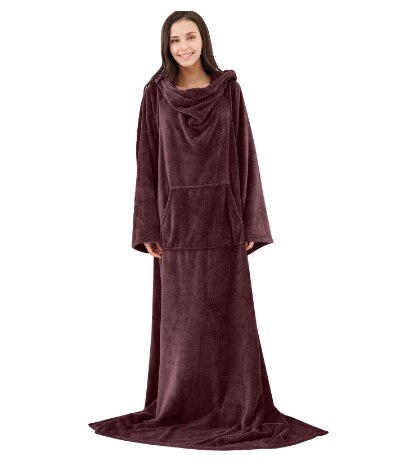 Warme Deken Lange Coral Fleece Deken Met Mouwen Coral Fleece Pocket Deken Volwassen Winter Wassen Flanel Dekens Gewaad