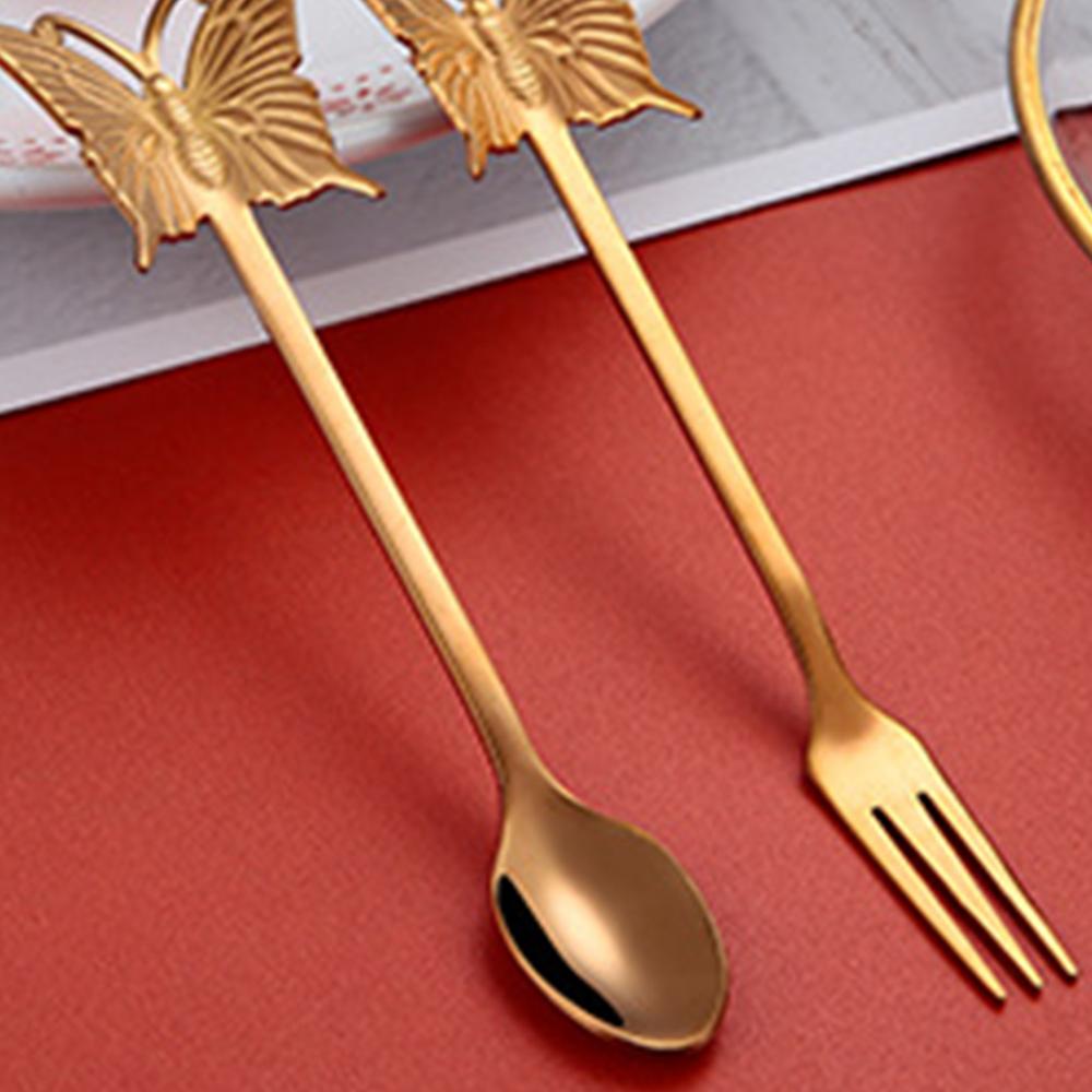 Butterfly Stainless Steel Coffee Spoon Milk Teaspoon Dessert Snack Scoop Ice Cream Stirring Spoons Kitchen Dining Tableware,1PCS