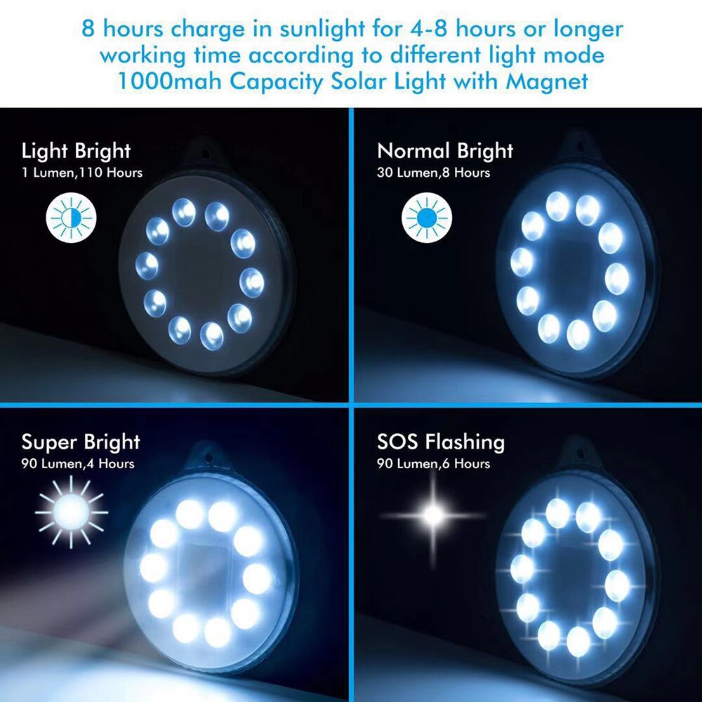 Magenetic Solar Camping Light With USB Charging Solar Lantern For Camping Magnetic Solar Lamp Outdoor Emergency Light