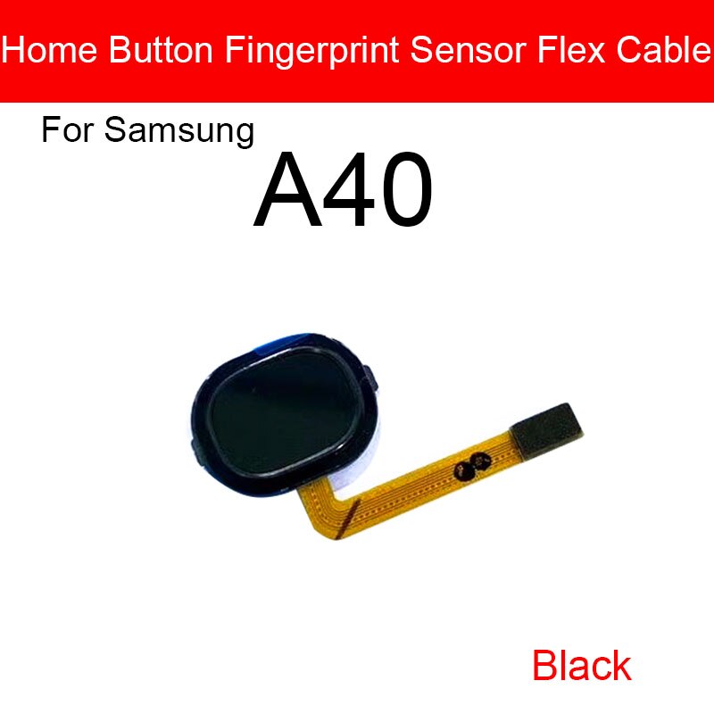 Impronte digitali del Tasto della Casa Cavo Della Flessione Per Samsung Galaxy A20 A20E A30 A40 A60 Sensore di Riconoscimento di Pulsante di Ritorno Della Flessione di Riparazione Del Nastro: black A40