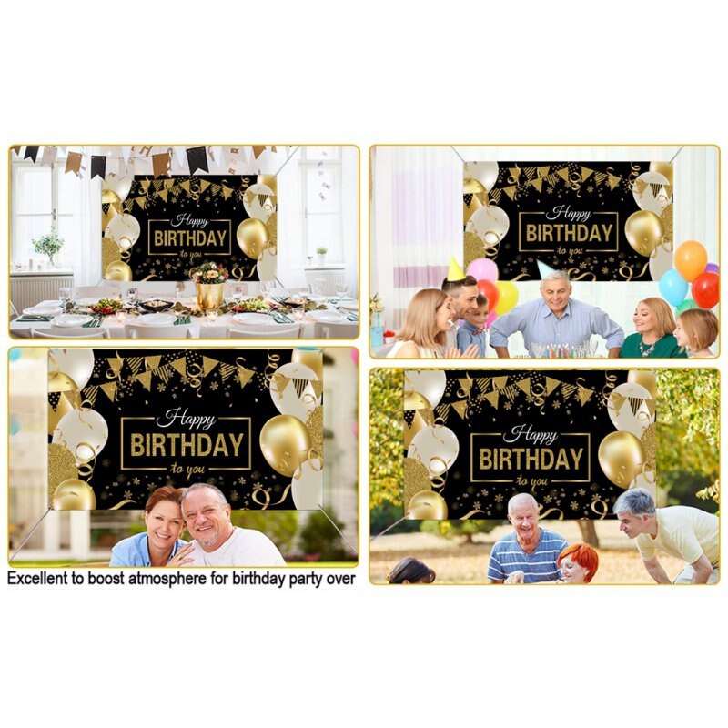 Happy Birthday Backdrop Banner Extra Large Sign Poster For Birthday Anniversary Party Background Banner Decor Supplies