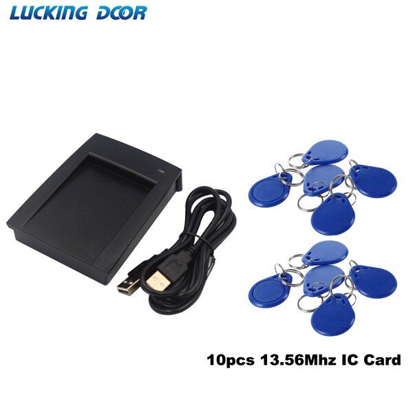 125KHZ Rfid 13.56MHZ IC Dual Frequency USB Reader Access Control Smart USB Card Reader Support Window System Linux: reader 10 ic key