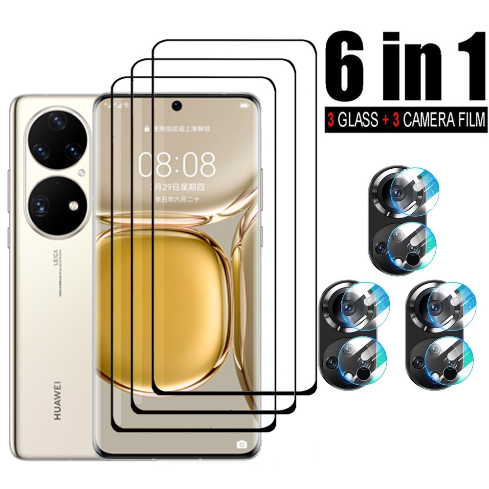 6 In 1 Screen Protector Beschermende Glas Voor Huawei P50 Pro Terug Camera Lens Film Gehard Glas Op Huawei P50 pro Glas