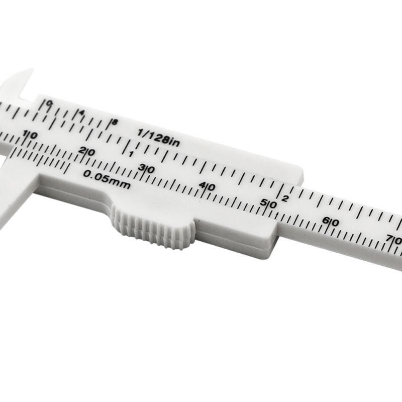 80mm Mini Plastic Sliding Double Scale Vernier Caliper Depth Diameter Measure Tool Measuring Ruler Micrometer