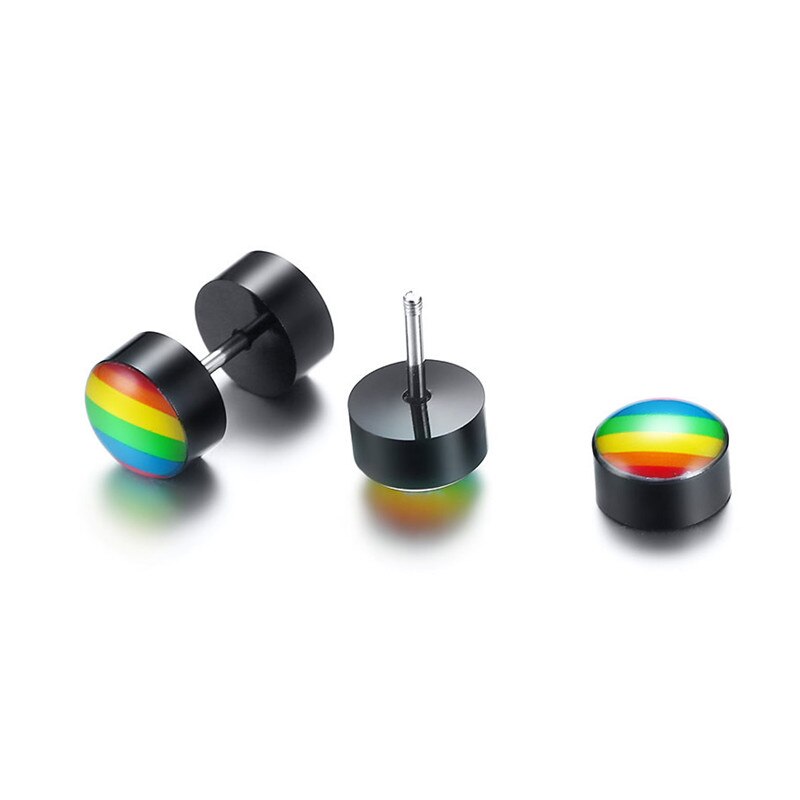 Modyle Stijlvolle Rainbow Stud Oorbellen Nooit Vervagen Rvs Oorbel Brinco Accessoires