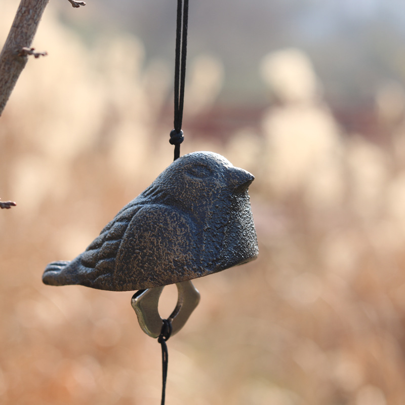 Japanese Cast Iron Birds Blessing Garden Balcony Wind Chime Outdoor Wind Chime Small Bell Vent Temple Praying Good Luck Bell