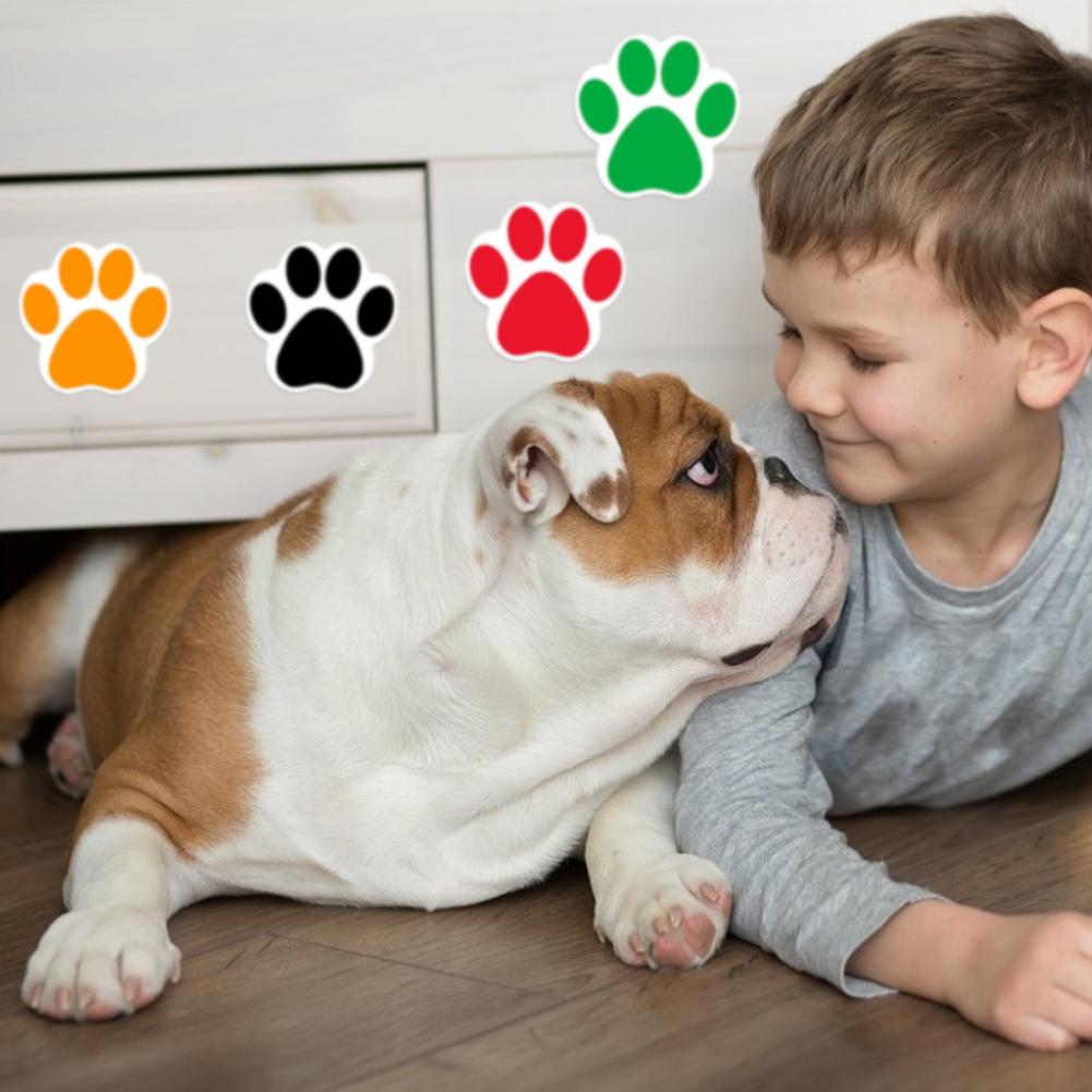 Autocollants ronds patte de chien imprimés, étiquettes imprimées, fournitures de décoration polyvalentes pour mur et sol, en carton, 500 pièces/rouleau