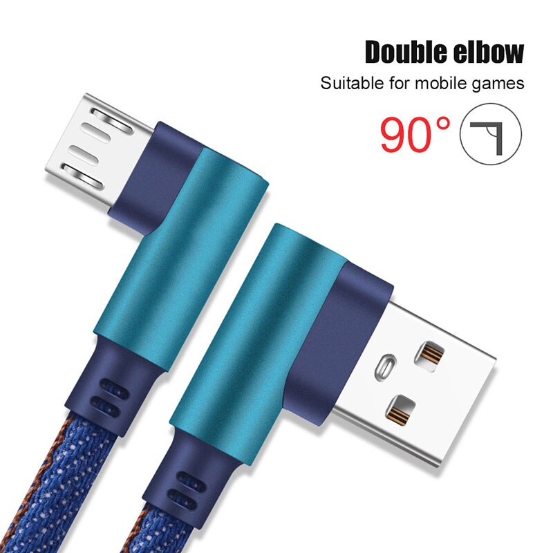 Micro usb de 90 graus para carregamento rápido, cabo de carga para xiaomi redmi 4 4x 5 6 7 note 3 4 5 usb cabo de dados carregador para samsung a5 a6 a7