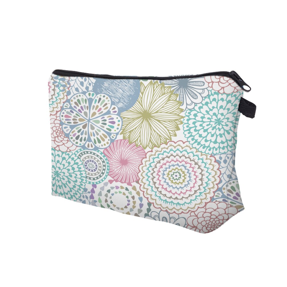 Deanfun Mandala Blomstertryk Kosmetik Taske - Vandtæt Polyester Pung til Kvinder Makeuptaske
