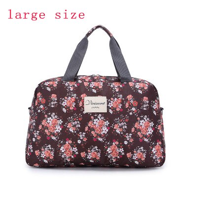 Bolso organizador de viaje con estampado de rosas, bolso de viaje plegable portátil para mujer, bolso de viaje para mujer: big brown