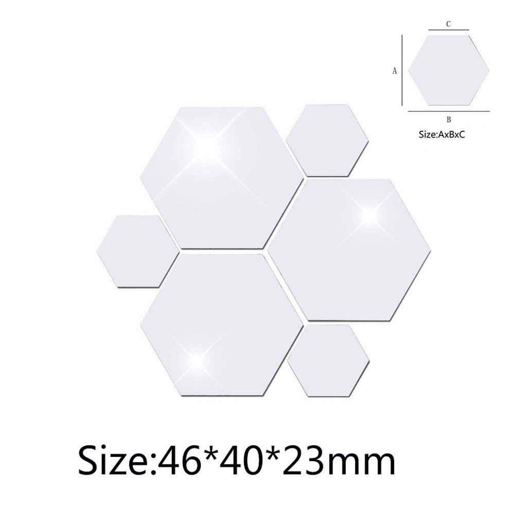 Pegatinas de pared hexagonales 3D para espejo, calcomanías decorativas con personalidad para suelo de pasillo, restaurante y sala de estar, 4CM, 36 unids/set por juego
