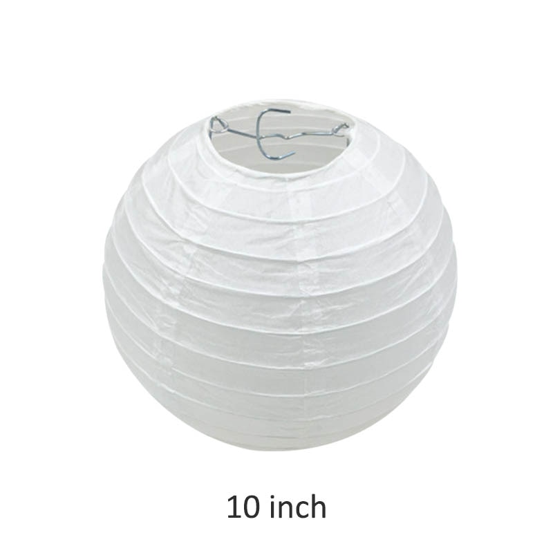 Accessoires de fête d'anniversaire blanc fournitures d'école maternelle enfants ronds peinture lanterne de papier chinois bricolage lanterne abat-jour