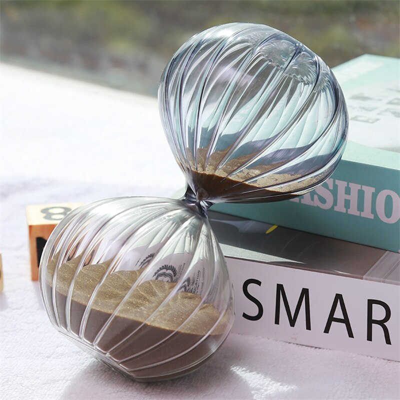 45 Minutes Hemispherical Stripes Hourglass Timer Time Management Tool Desk Decorative Clock Table Glass Sand Crafts