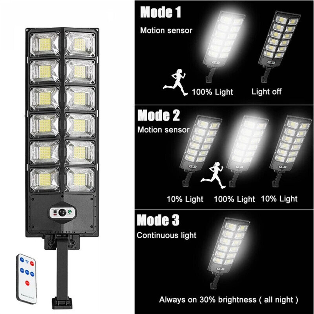 504 ledet-er supersterk utendørs solcellelampe vanntett ultrabred lys gatebelysning menneskelig induksjon bevegelsessensor hagevegglampe