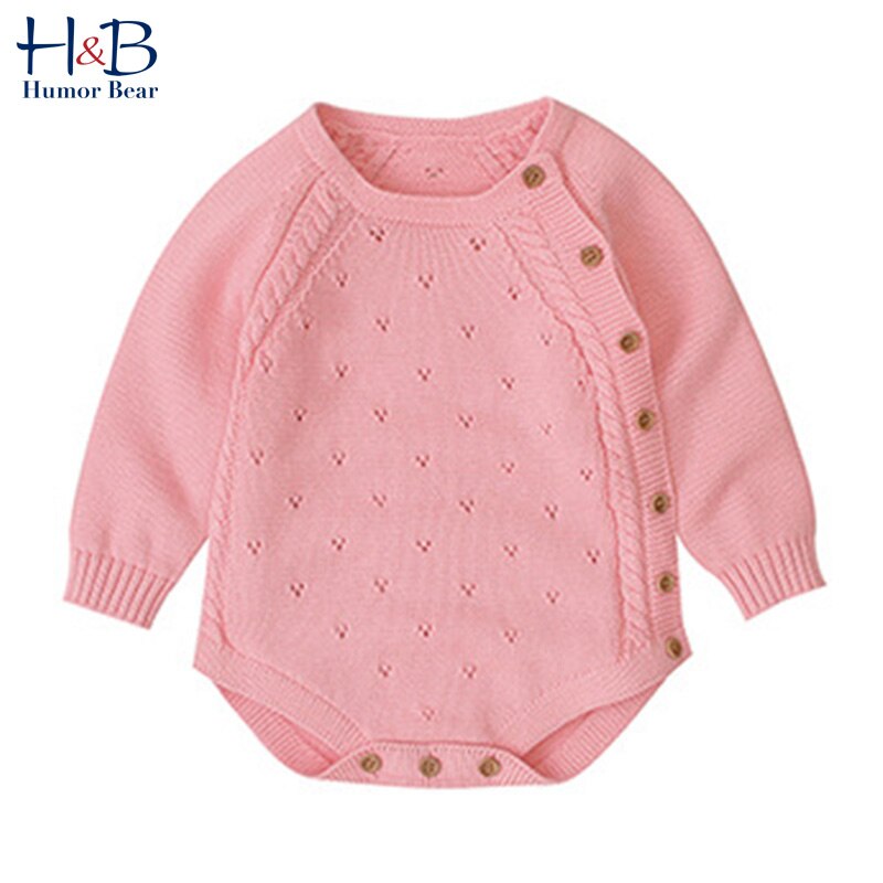 Humor Beer Baby Trui Kleding Winter Herfst Zuigeling Baby Meisje Pop Kraag Breien Jumpsuit Romper Lange Mouw Kinderen Outfit