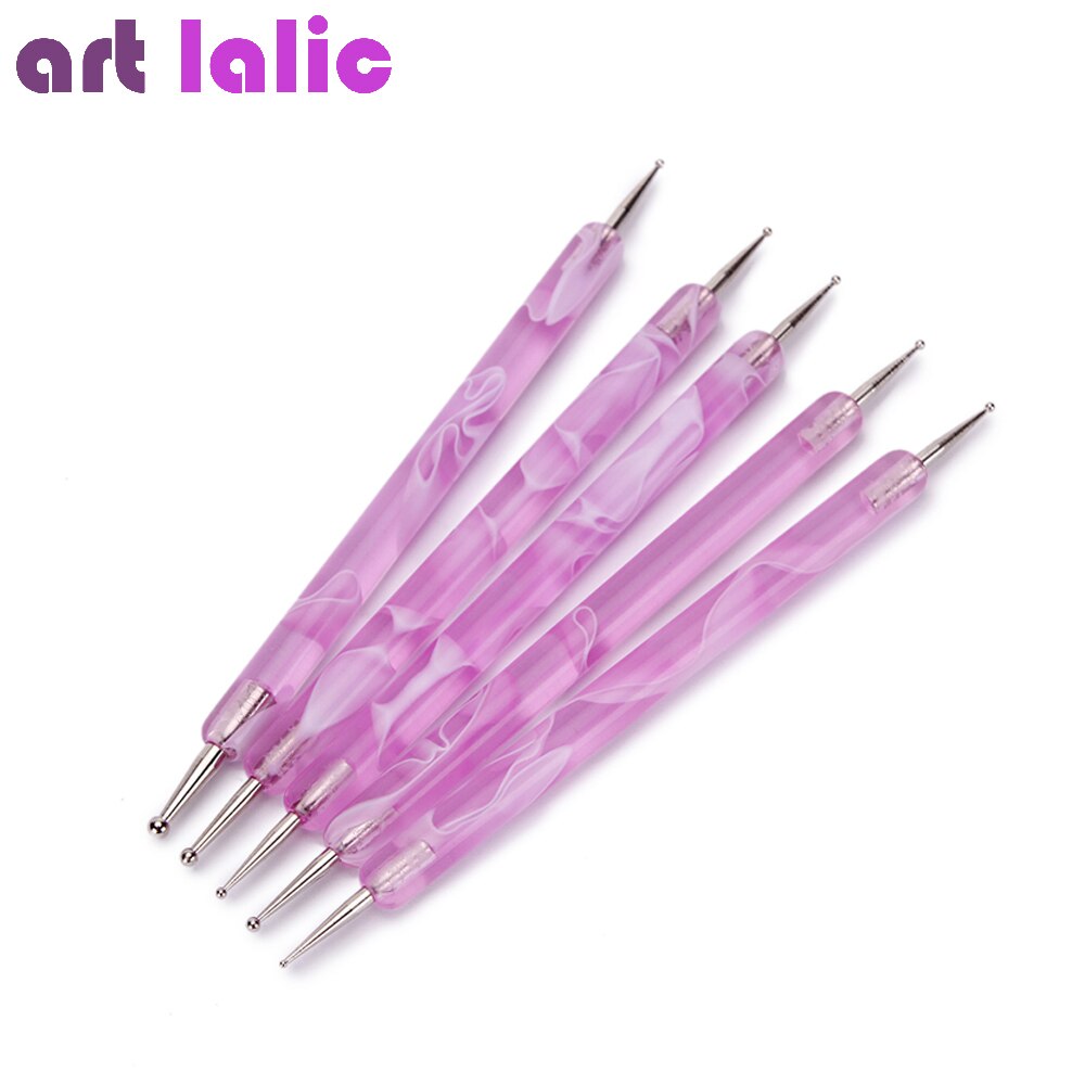 7Pcs Nail Art Brushes + 5Pcs Dotting Painting Drawing Polish Pen Tools Nail Brushes for UV Nail Gel Polish Draw Tool Set