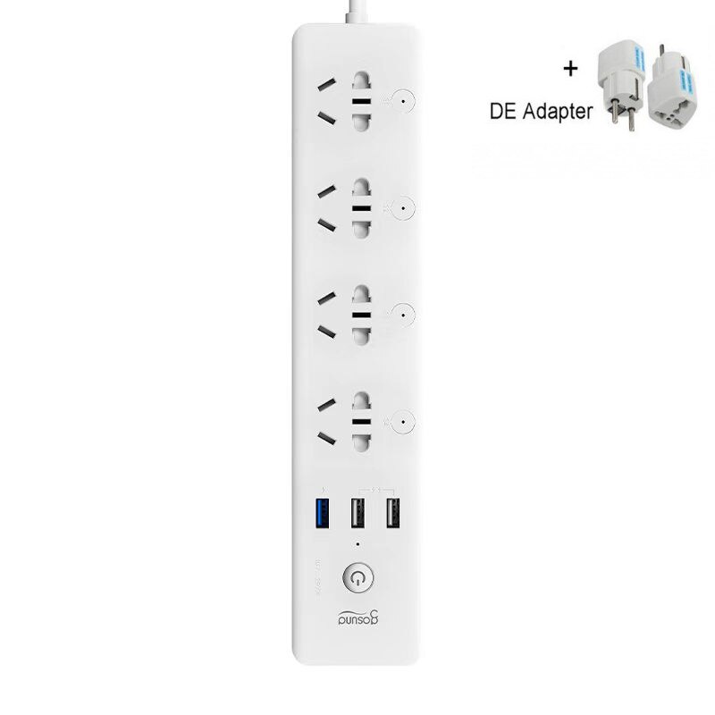 Gosund-regleta inteligente CP5 para Xiaomi Mijia, control de voz por WIFI, interruptor de sincronización con 4 salidas y cargador USB 3, 18W, 1,8 M, rápido: White add EU
