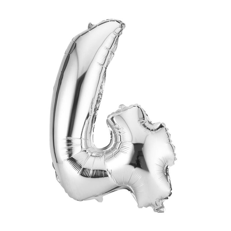 40 Inch Gold Silver Numbers Foil Balloon Digit Air Mylar Ballons Birthday Party Wedding Decoration Event Party Supplies: Silver 4