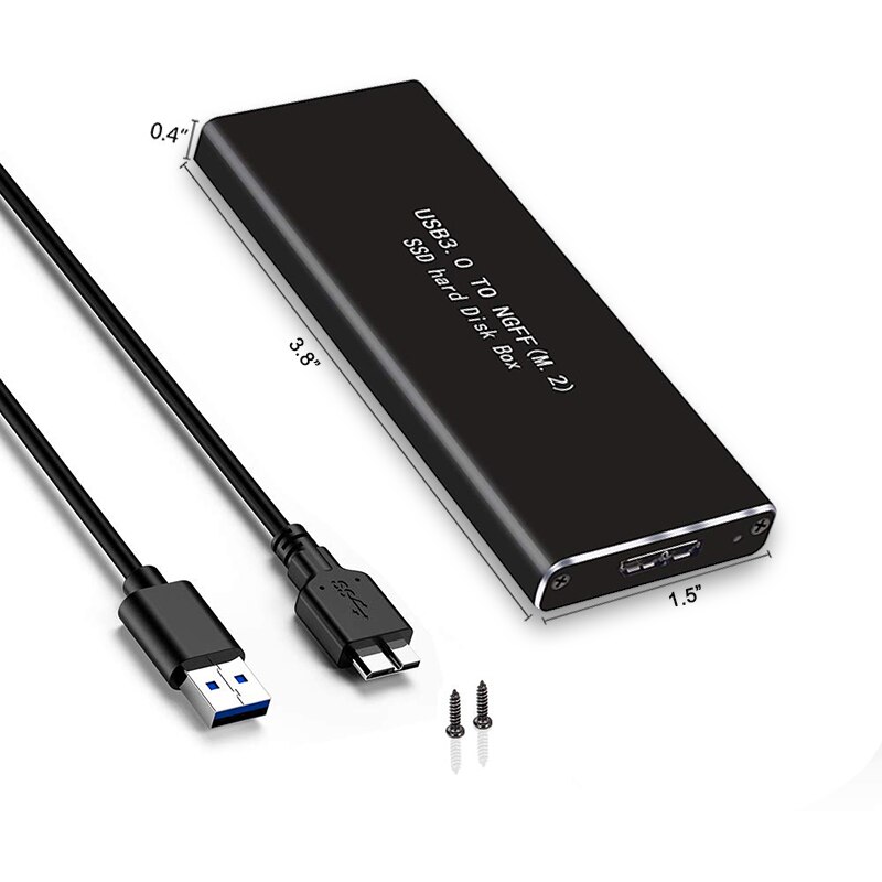 Flyshu Festplatte fallen SSD Externes Gehäbenutzen Kasten USB Zu NGFF M.2 USB 3.0 Hohe Geschwindigkeit B Schlüssel 2230 2242 2260 2280 schwarz Tasche