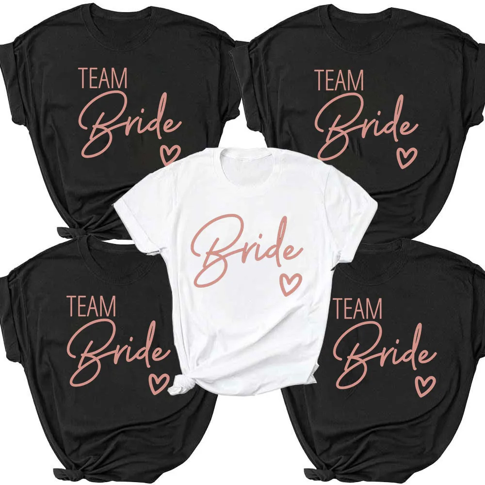 Vrijgezellenfeest Vrijgezellenfeest Wit Grijs Meisje Bruiloft Vrouwelijke Tops Tees Vrouwen Team Bruid Bruid T-Shirts