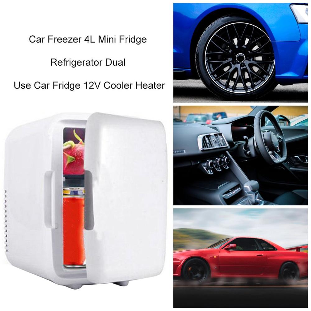 Bärbar bil minikyl kylskåp frys 4l minikyl kylskåp bil kyl 12v kylare värmare universella fordonsdelar