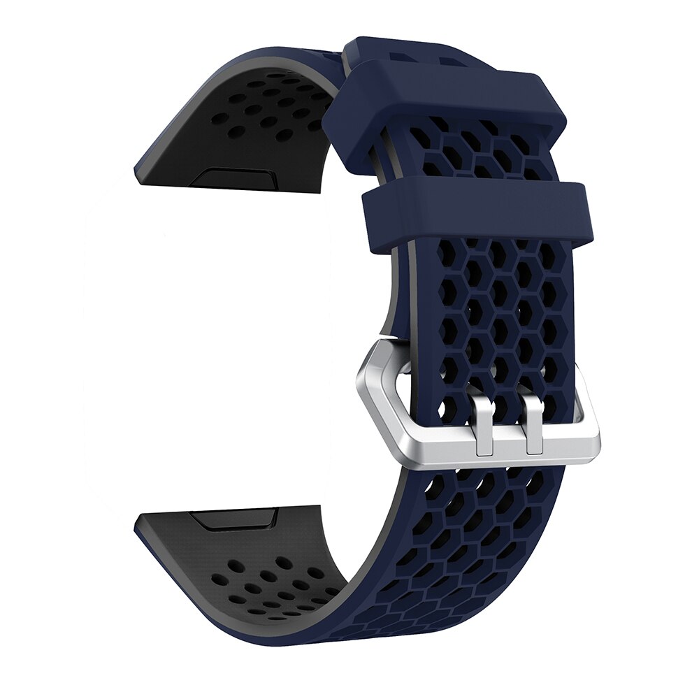 YAYUU Silicone Wrist Strap For Fitbit Ionic Smart Watch Band Breathable Replacement Watch Strap For Fitbit Ionic Bracelet: Midnight blue Black