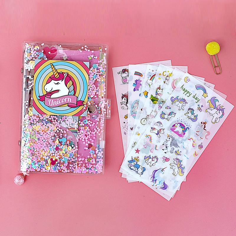 A5 Size Girls Unicorn Diary Notebook Set Cute Journal Note Book with Unicornio Pen School Stationery Kids Birthday