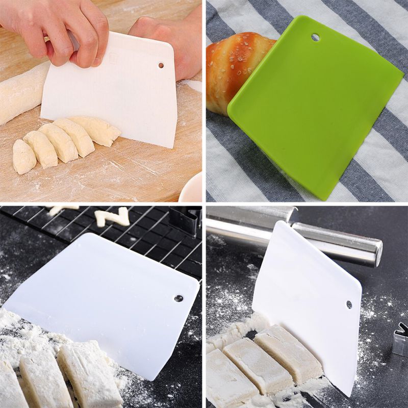 1/2PCS Dough Scrapers Food Grade PP Plastic Scraper Pink Baking Pastry Cutters Toast Cake Cream Dough Pastry Tools 1